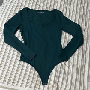 Abercrombie & Fitch Deep Green Long Sleeve Bodysuit